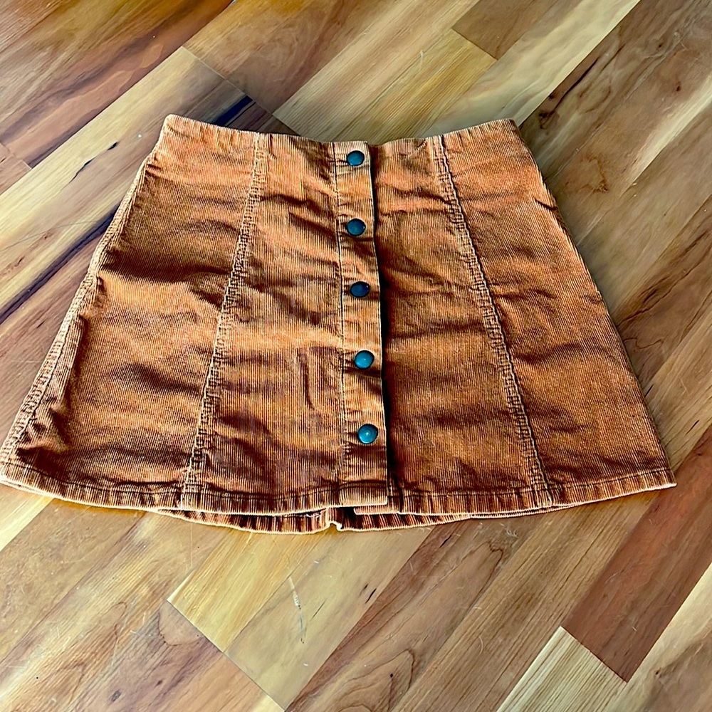 Corduroy button up mini skirt